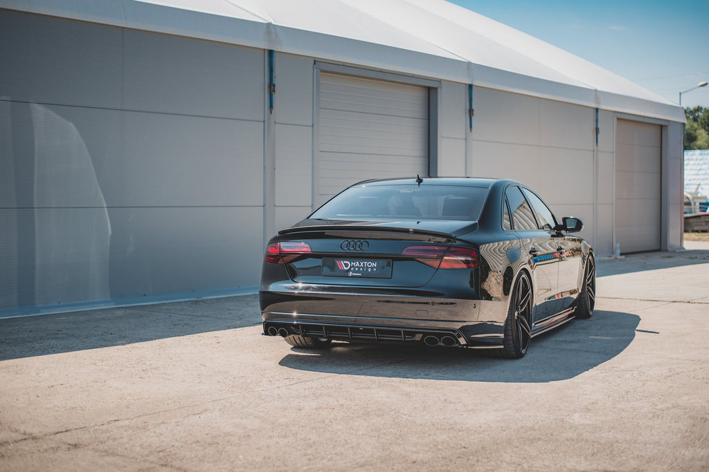 Maxton Design Heck Ansatz Flaps Diffusor V.2 passend für Audi S8 D4 Facelift schwarz Hochglanz