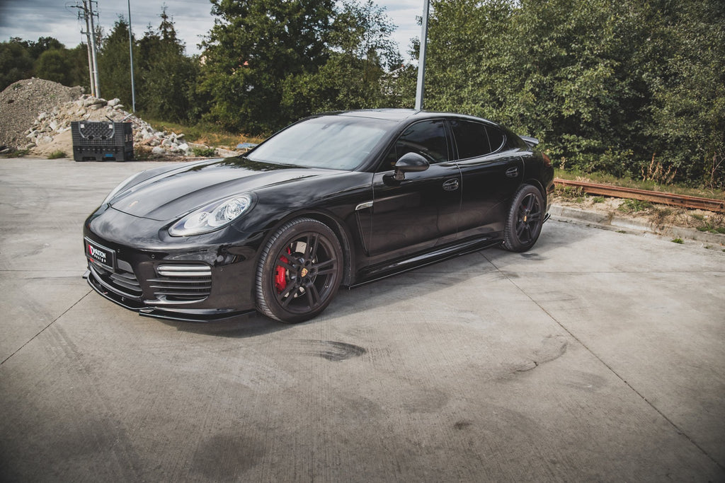 Maxton Design Street+ Seitenschweller Leisten passend für V.1 passend für Porsche Panamera Turbo 970 Facelift schwarz Hochglanz