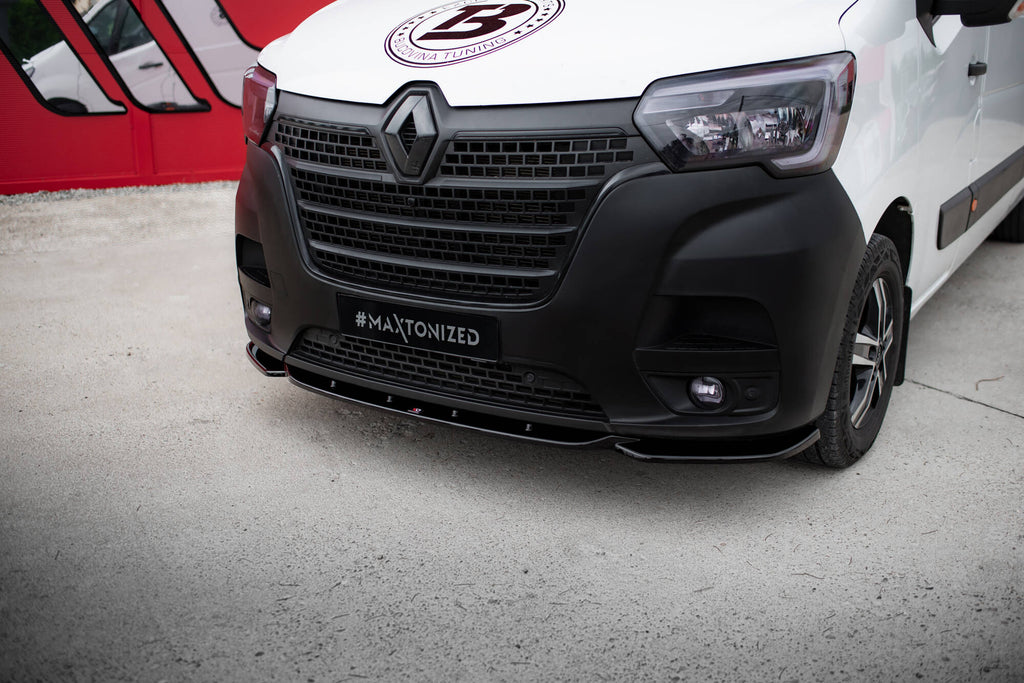Maxton Design Street+ Spoilerlippe Front Ansatz passend für Renault Master Mk3 Facelift schwarz Hochglanz