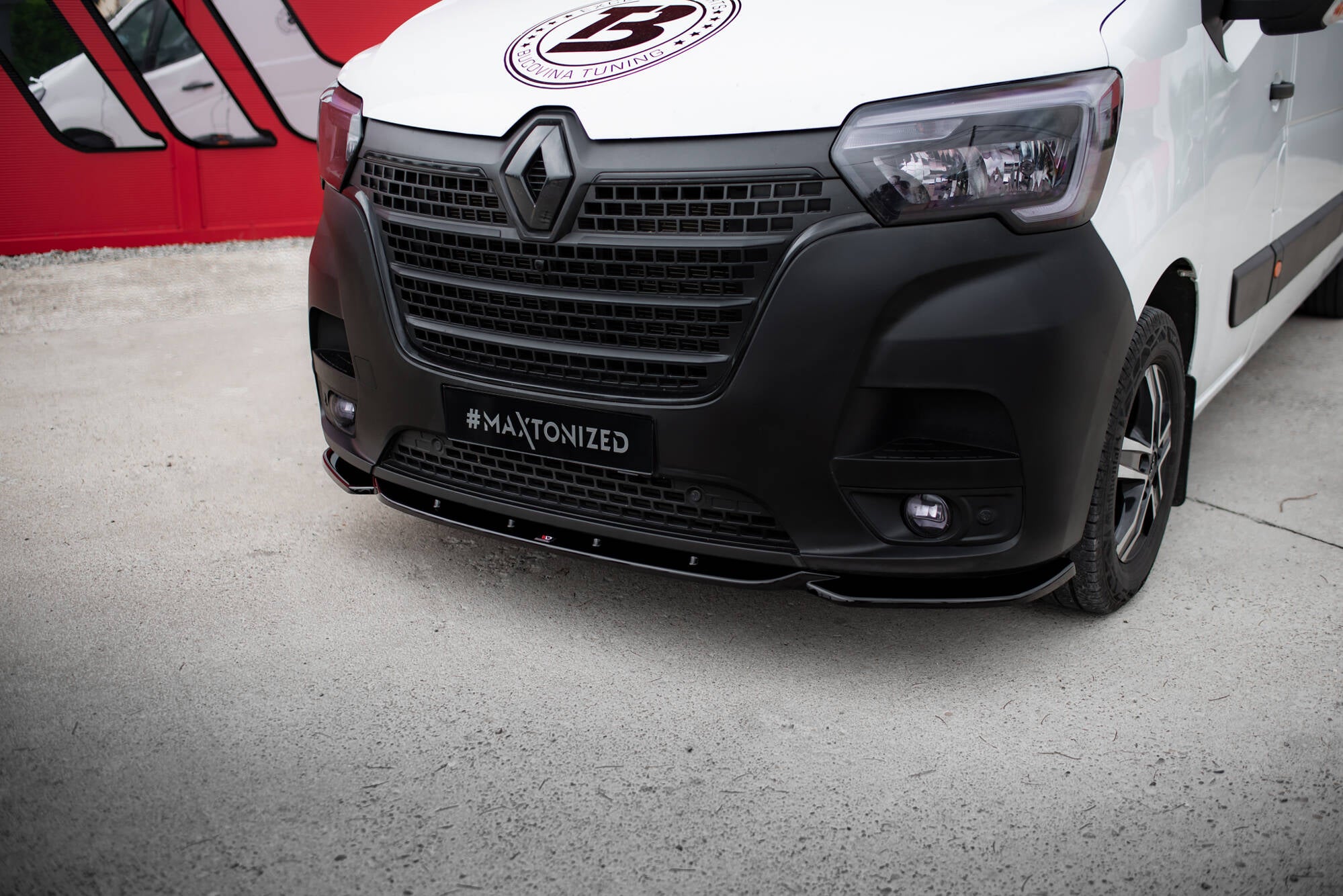 Maxton Design Street+ Spoilerlippe Front Ansatz passend für Renault Master Mk3 Facelift schwarz Hochglanz