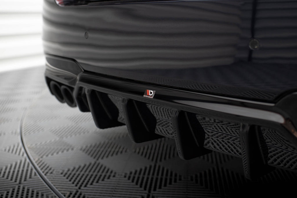 Maxton Design Diffusor Heck Ansatz V.2 passend für BMW 5er M-Paket F10 / F11 (Doppelauspuff li.)