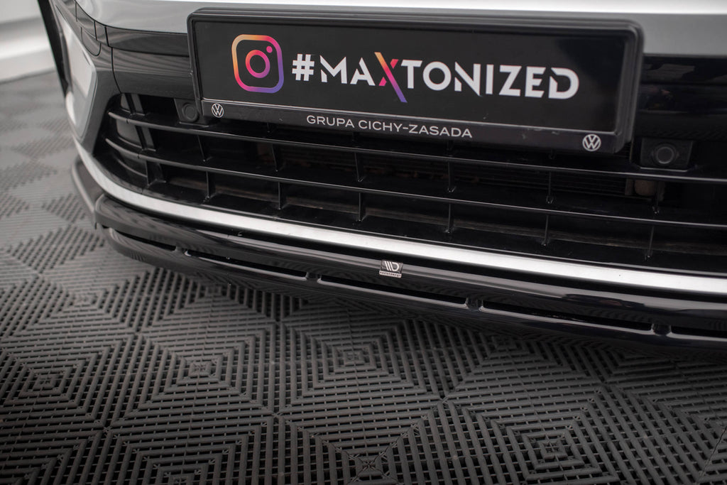 Maxton Design Street+ Spoilerlippe Front Ansatz passend für VW Taigo R-Line Mk1 schwarz Hochglanz