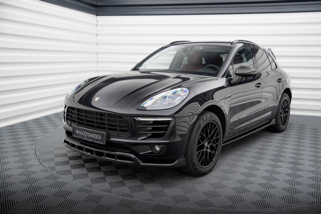 Maxton Design Street+ Spoilerlippe Front Ansatz V.3 passend für Porsche Macan Mk1 schwarz Hochglanz