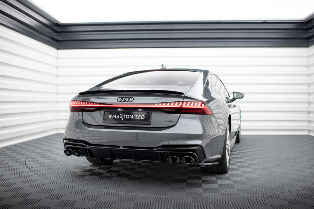Maxton Design Diffusor Heck Ansatz + Endrohre passend für Audi A7 S-Line C8 / S7 C8 / C8 Facelift / S7 Facelift
