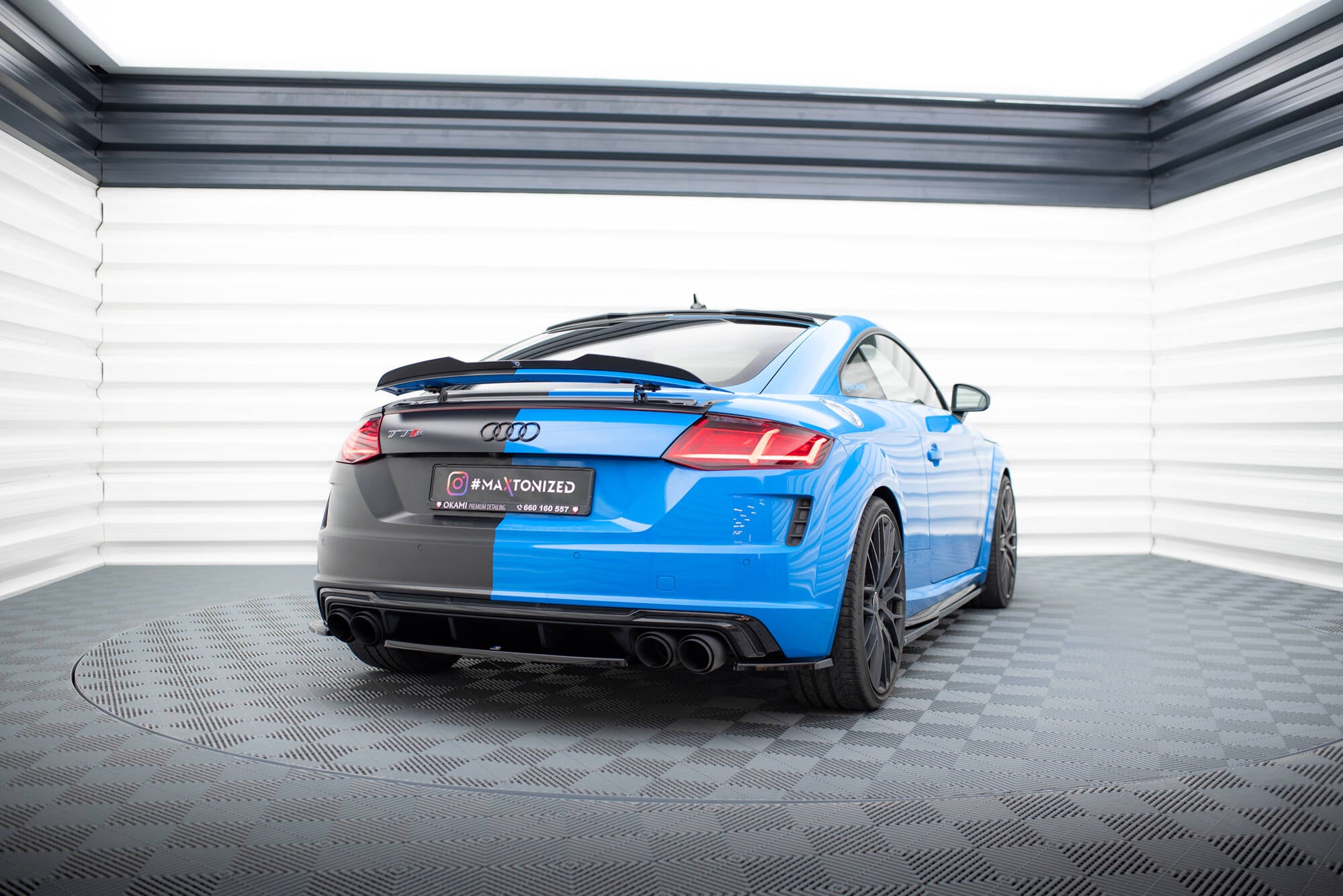 Maxton Design Heckscheiben Spoiler passend für Audi TT S / TT S-Line 8S Facelift schwarz Hochglanz