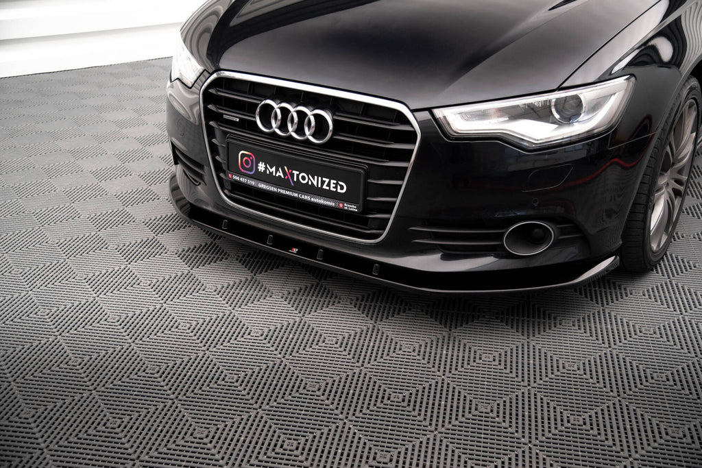 Maxton Design Street+ Spoilerlippe Front Ansatz V.3 passend für Audi A6 C7 schwarz Hochglanz