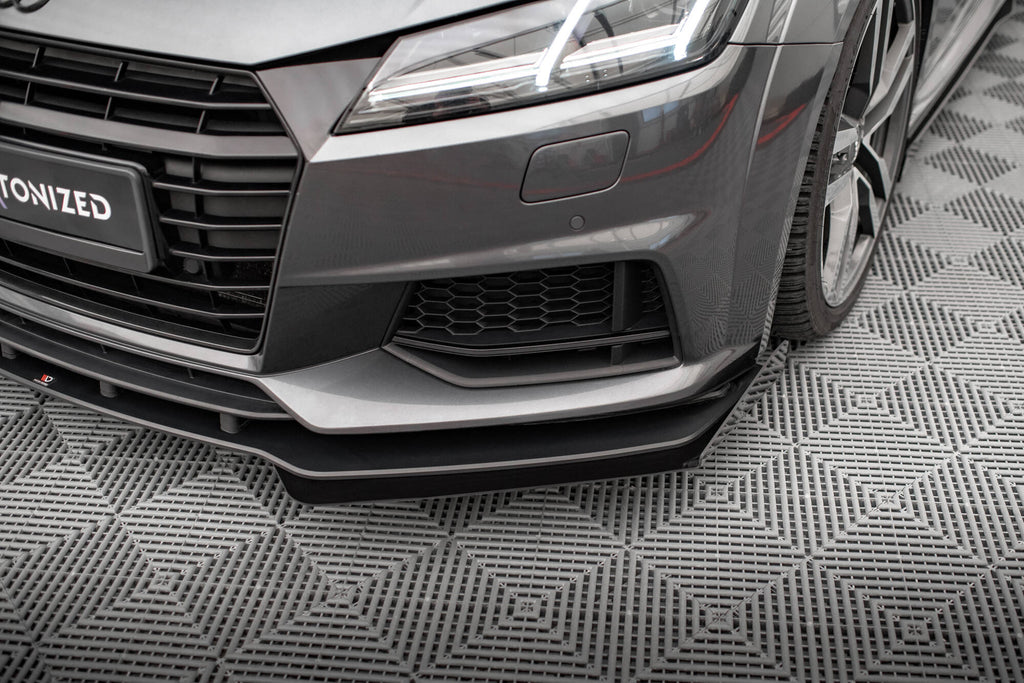 Maxton Design Front Stoßstange Flaps passend für Audi TT S / S-Line 8S schwarz Hochglanz