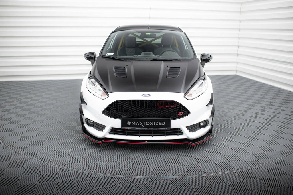 Maxton Design Street+ Spoilerlippe Front Ansatz V.5 passend für Ford Fiesta ST Mk7 Facelift schwarz Hochglanz