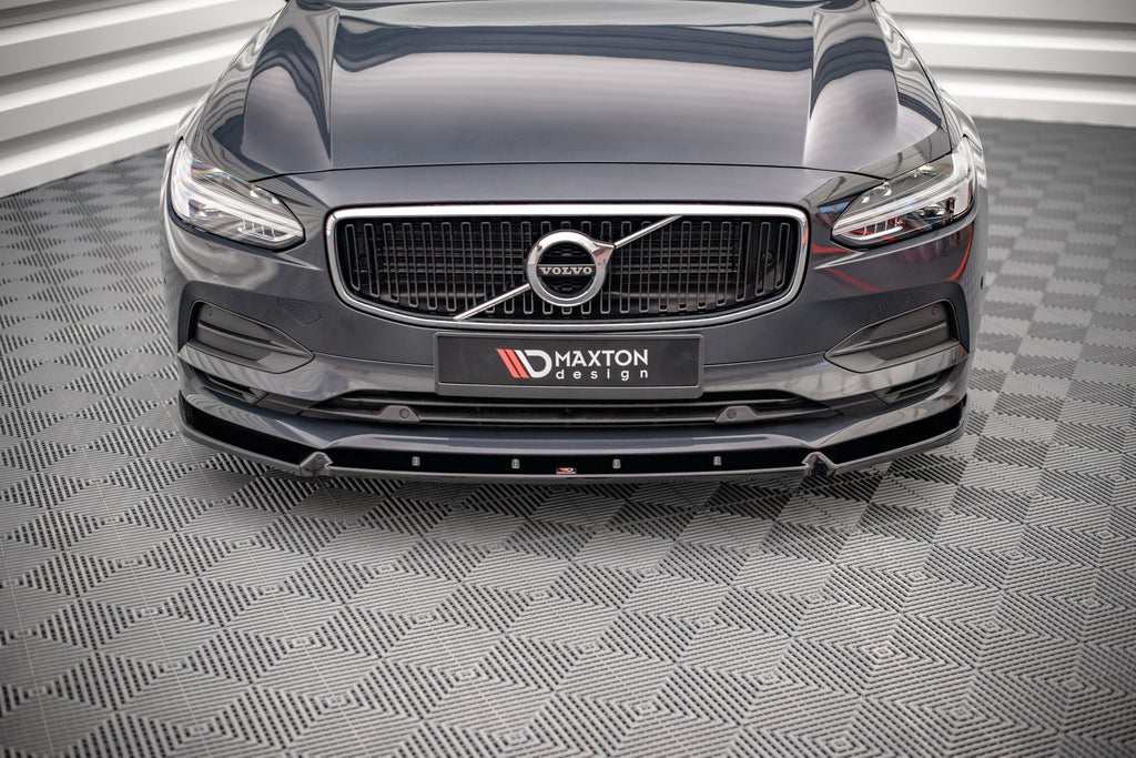 Maxton Design Street+ Spoilerlippe Front Ansatz V.2 passend für Volvo V90 Mk2 schwarz Hochglanz