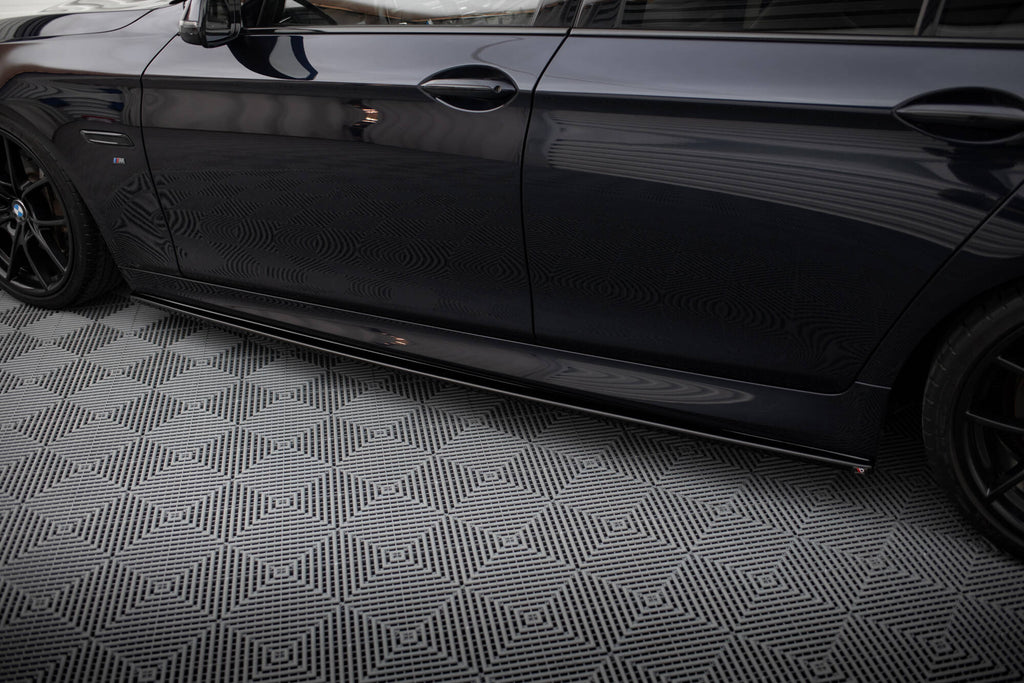 Maxton Design Street+ Seitenschweller Leisten passend für BMW 5er F10/ F11 M-POWER/ M Paket schwarz Hochglanz