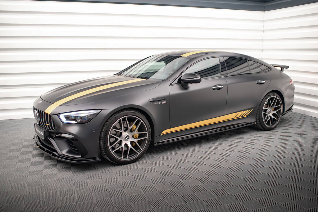 Maxton Design Street+ Seitenschweller Leisten passend für Mercedes-AMG GT 63S 4-Door Coupe X290 schwarz Hochglanz