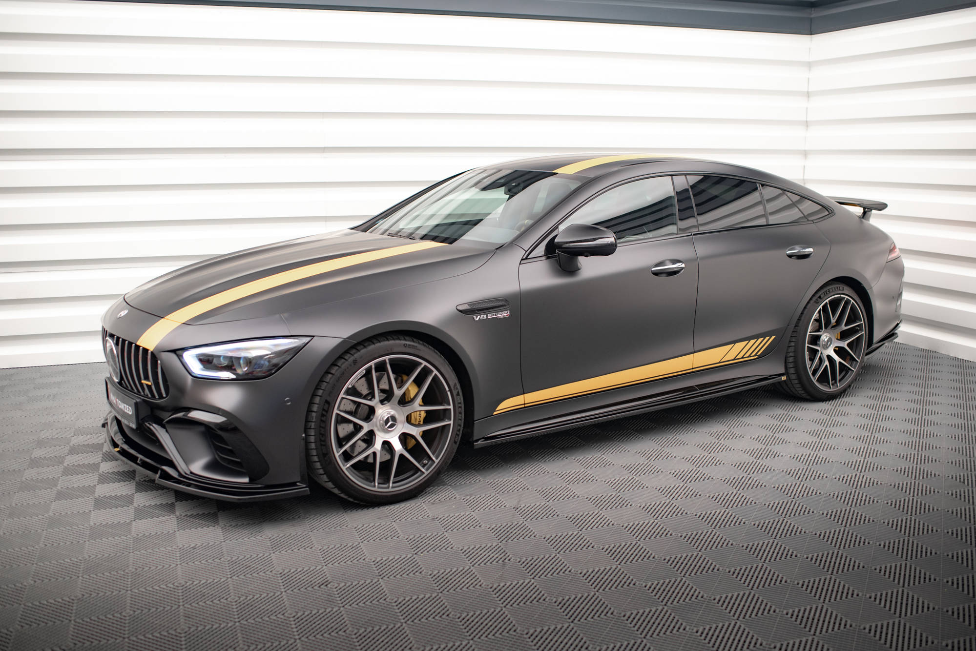 Maxton Design Street+ Seitenschweller Leisten passend für Mercedes-AMG GT 63S 4-Door Coupe X290 schwarz Hochglanz