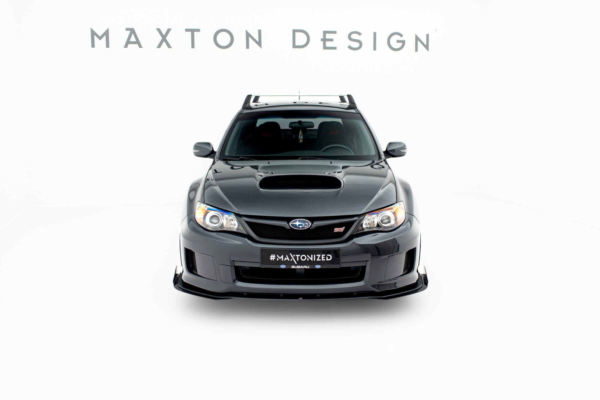Maxton Design Street Pro Street+ Spoilerlippe Front Ansatz + Flaps passend für Subaru Impreza WRX STI Mk3 Facelift schwarz Hochglanz