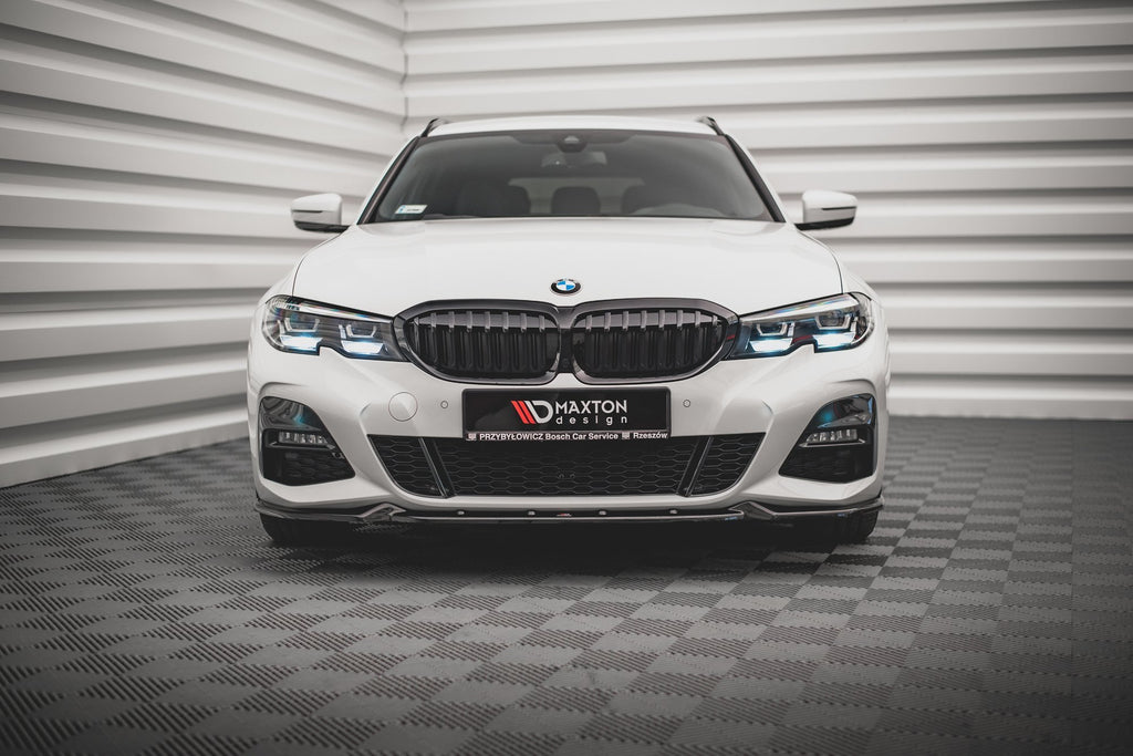 Maxton Design Street+ Spoilerlippe Front Ansatz V.4 passend für BMW 3er G20 / G21 M-Paket schwarz Hochglanz