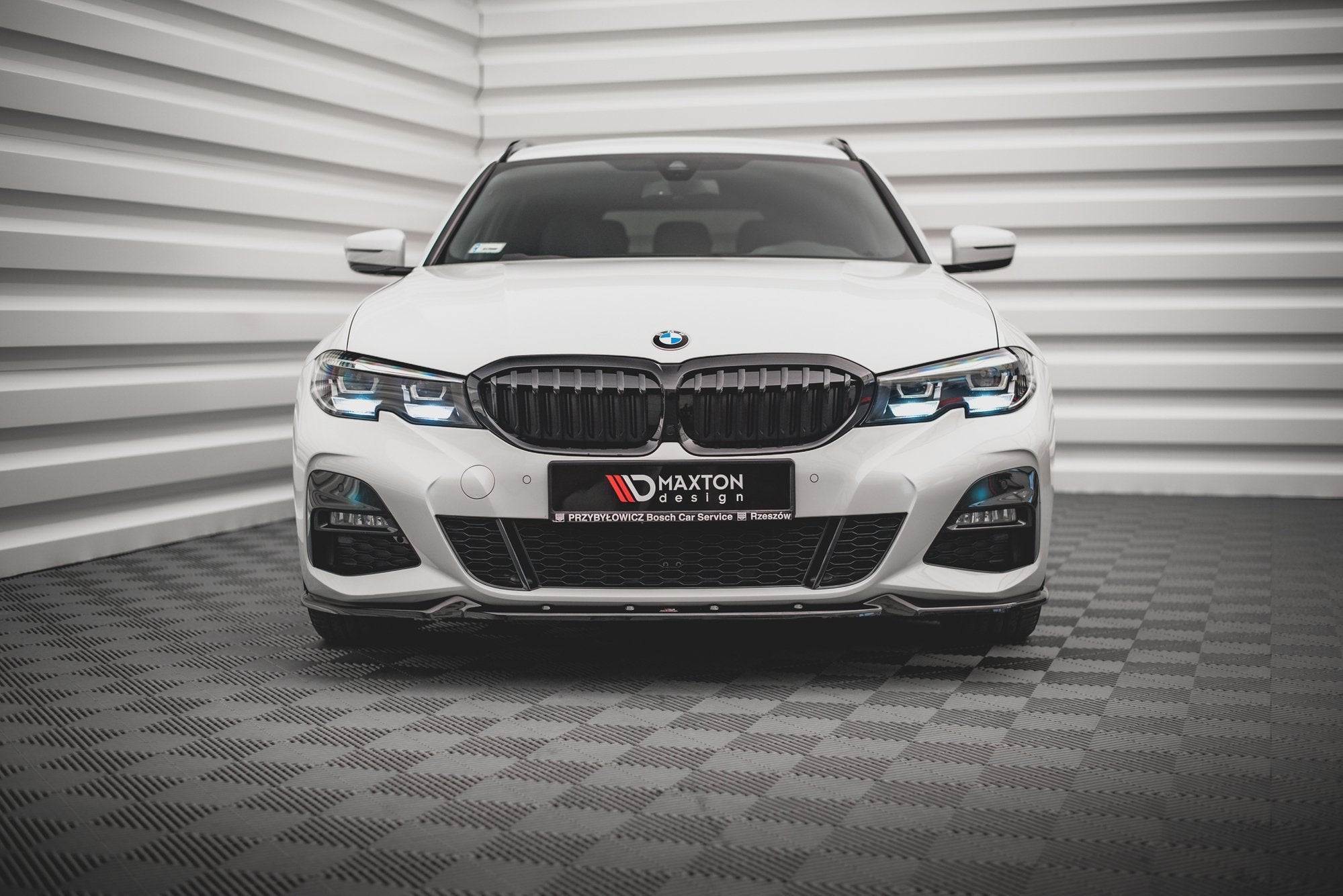 Maxton Design Street+ Spoilerlippe Front Ansatz V.4 passend für BMW 3er G20 / G21 M-Paket schwarz Hochglanz