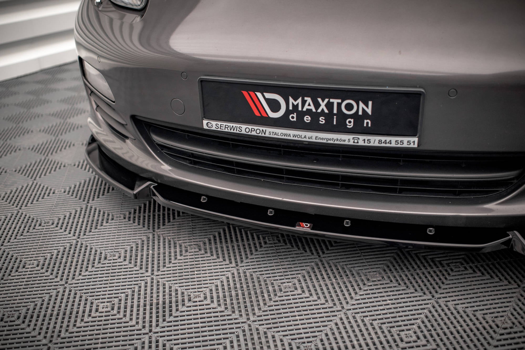 Maxton Design Street+ Spoilerlippe Front Ansatz V.2 passend für Porsche Panamera / Panamera Diesel 970 schwarz Hochglanz