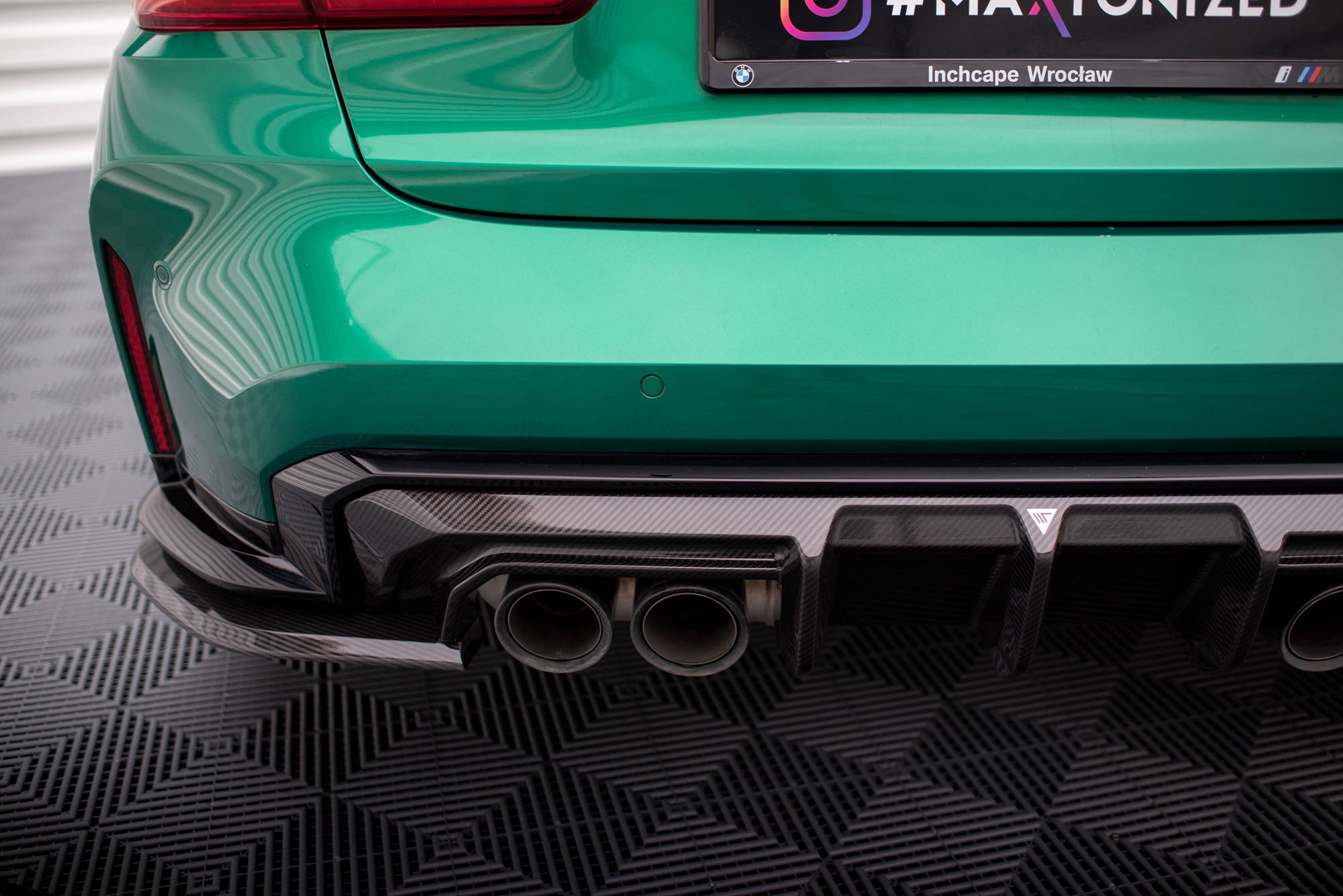 Maxton Design Prepreg Carbon Fiber Heck Ansatz Flaps Diffusor passend für BMW M3 Limousine / Touring G80 / G81