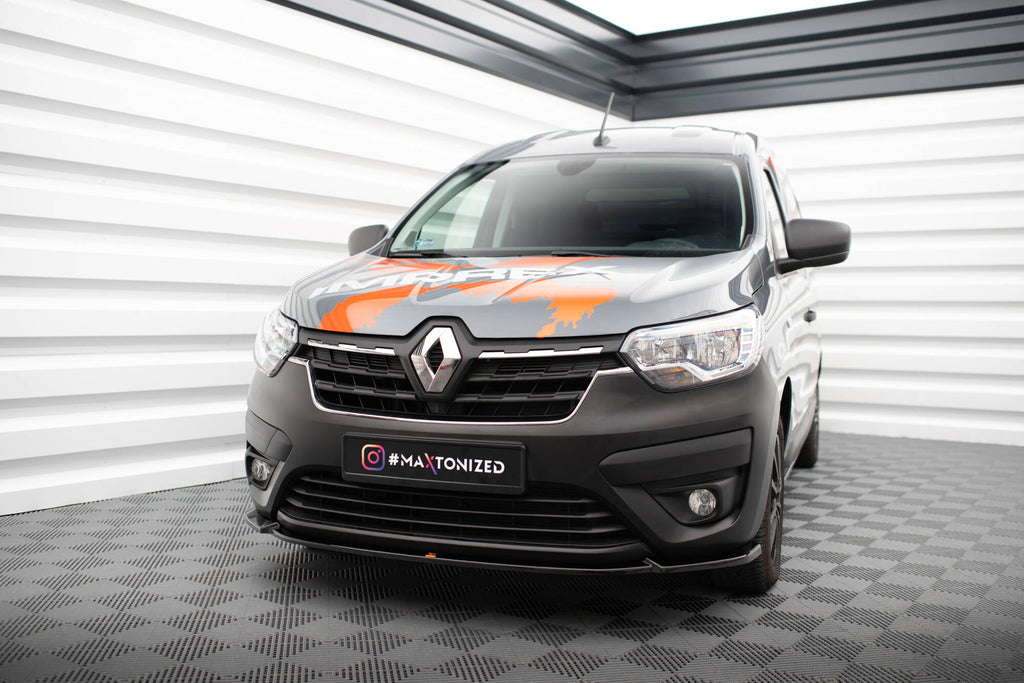 Maxton Design Street+ Spoilerlippe Front Ansatz passend für Renault Express Mk2 schwarz Hochglanz