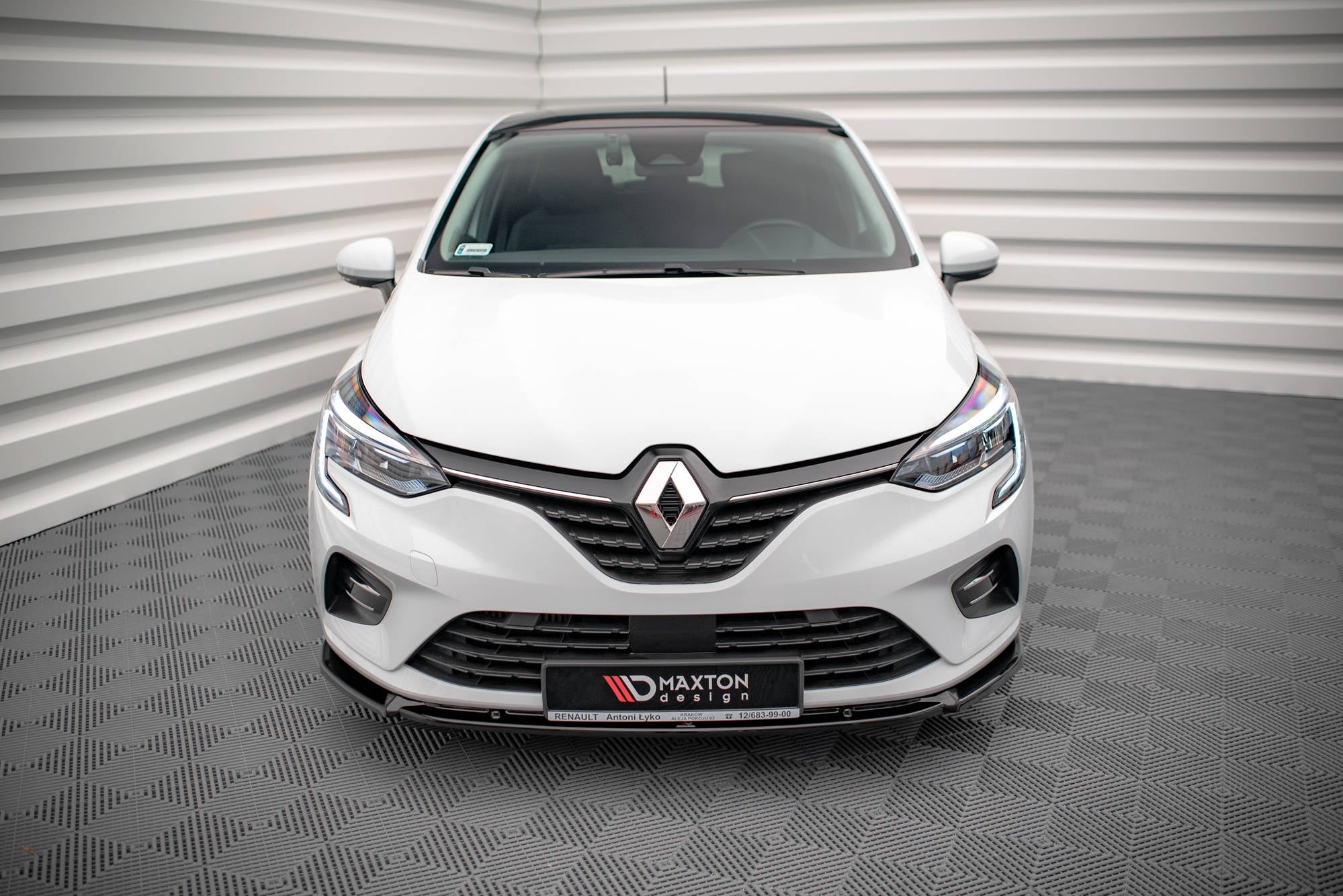 Maxton Design Street+ Spoilerlippe Front Ansatz V.2 passend für Renault Clio Mk5 schwarz Hochglanz