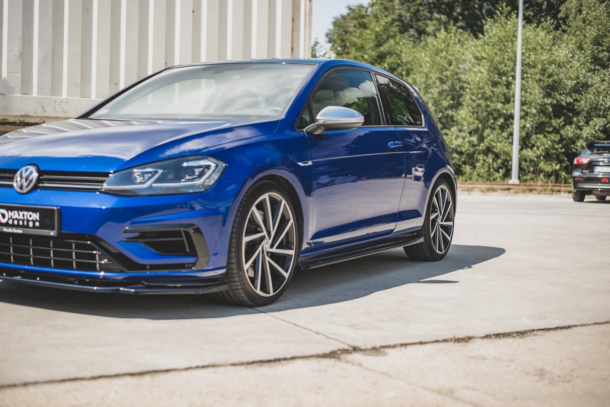 Maxton Design Seitenschweller Ansatz für V.4 VW Golf 7 R / R-Line Facelift Carbon Look