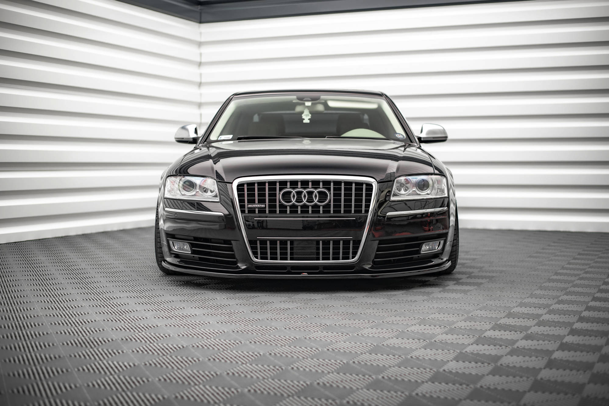 Maxton Design Street+ Spoilerlippe Front Ansatz passend für Audi S8 D3 schwarz Hochglanz