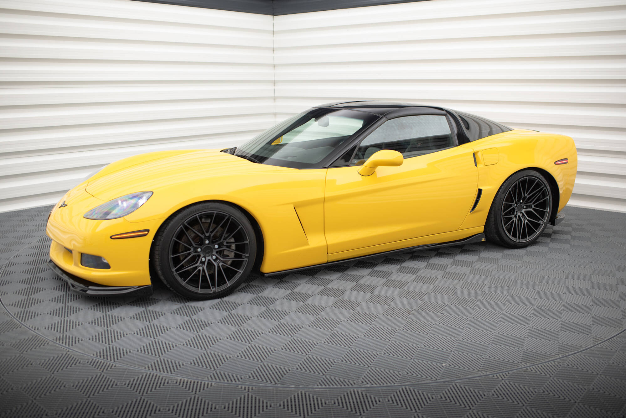 Maxton Design Street+ Seitenschweller Leisten passend für Chevrolet Corvette C6 schwarz Hochglanz