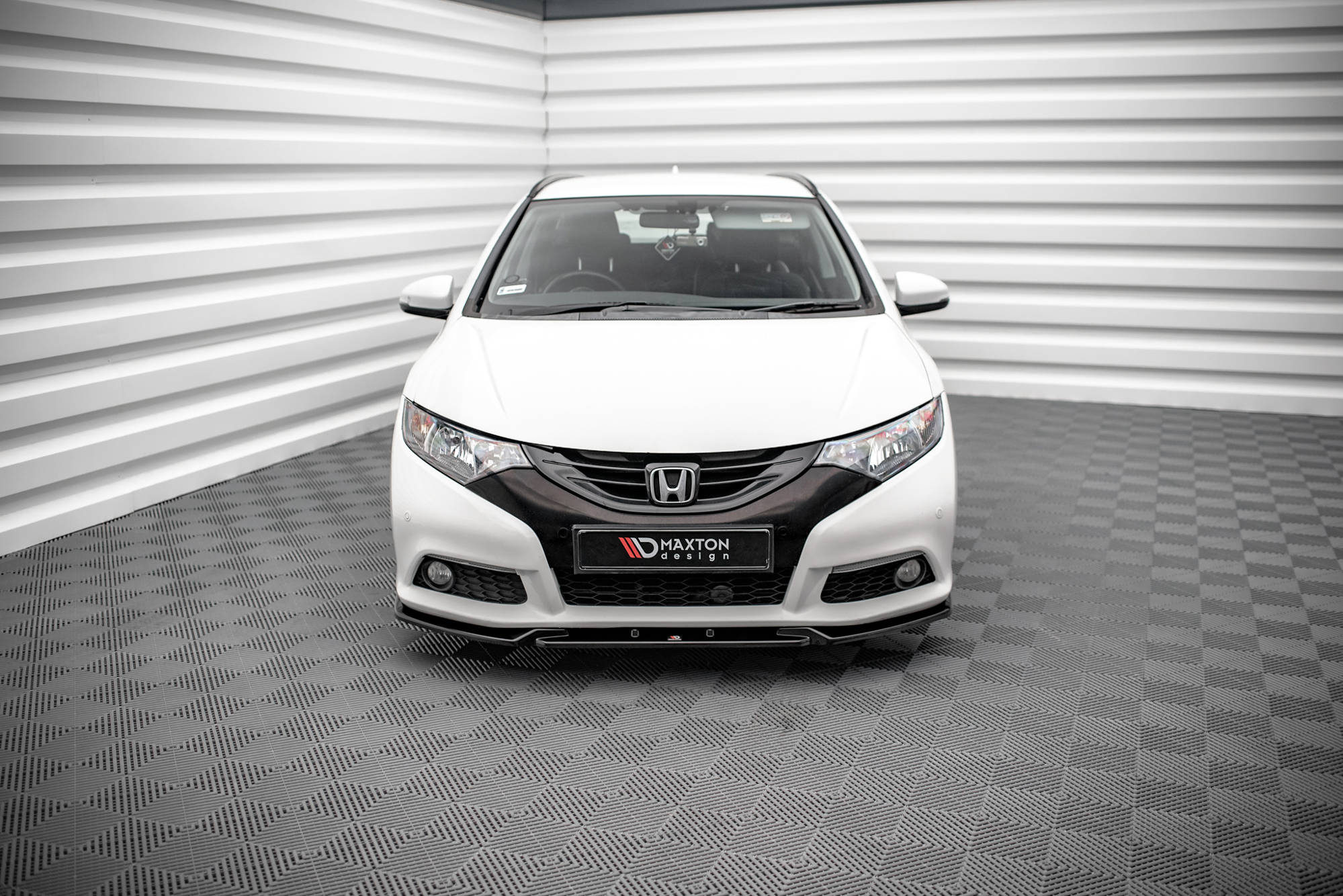 Maxton Design Street+ Spoilerlippe Front Ansatz V.2 passend für Honda Civic Mk9 schwarz Hochglanz