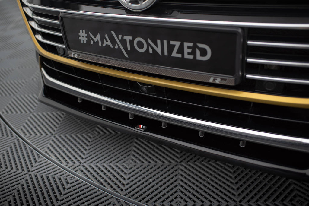 Maxton Design Street+ Spoilerlippe Front Ansatz V.2 passend für VW Arteon R-Line Limousine / Shooting Brake Mk1 schwarz Hochglanz