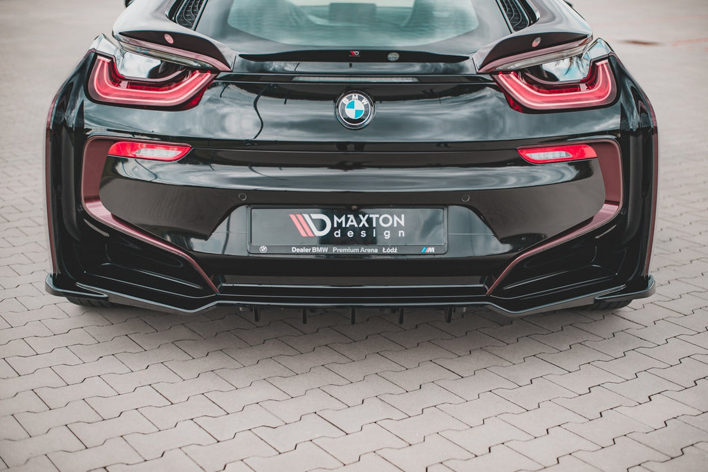 Maxton Design Mittlerer Diffusor Heck Ansatz DTM Look für BMW i8 Carbon Look