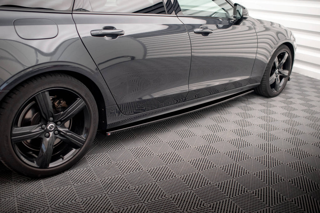 Maxton Design Street+ Seitenschweller Leisten passend für Volvo V90 / S90 R-Design Mk2 schwarz Hochglanz