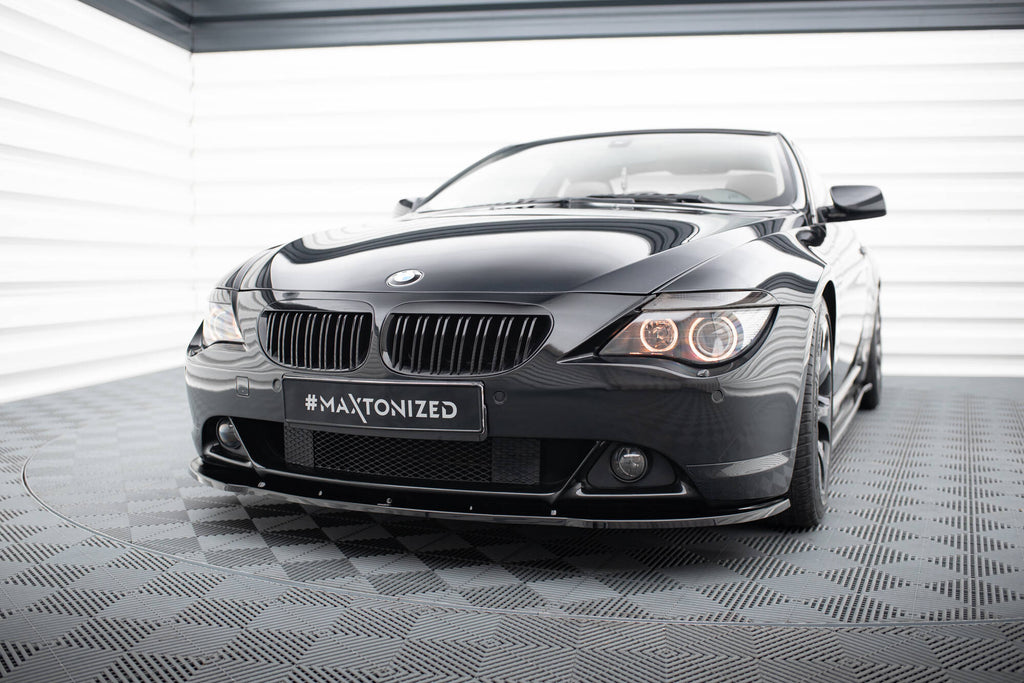 Maxton Design Street+ Spoilerlippe Front Ansatz V.1 passend für BMW 6er Coupe E63 / Cabrio E64 schwarz Hochglanz