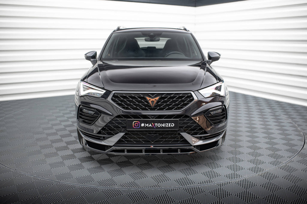 Maxton Design Street+ Spoilerlippe Front Ansatz passend für Cupra Ateca Mk1 Facelift schwarz Hochglanz