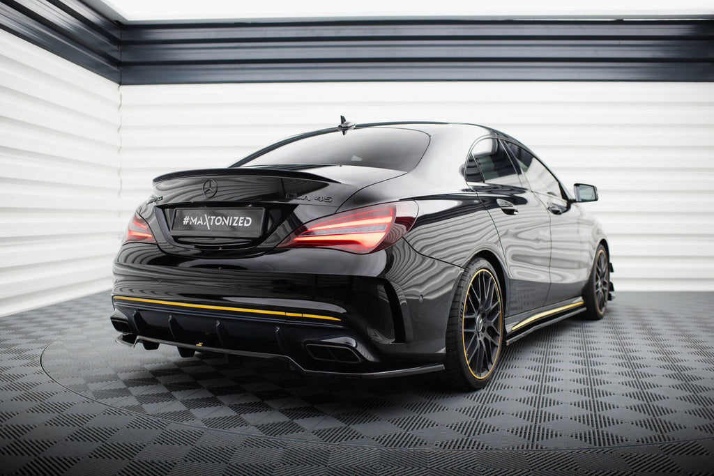 Maxton Design Street+ Mittlerer Diffusor RACE passend für Mercedes-AMG CLA 45 C117 Facelift schwarz Hochglanz