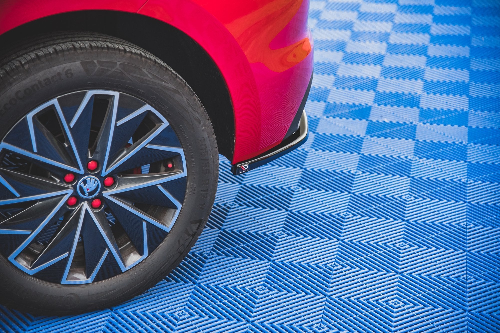 Maxton Design Heck Ansatz Flaps Diffusor passend für Skoda Kamiq Mk1 schwarz Hochglanz