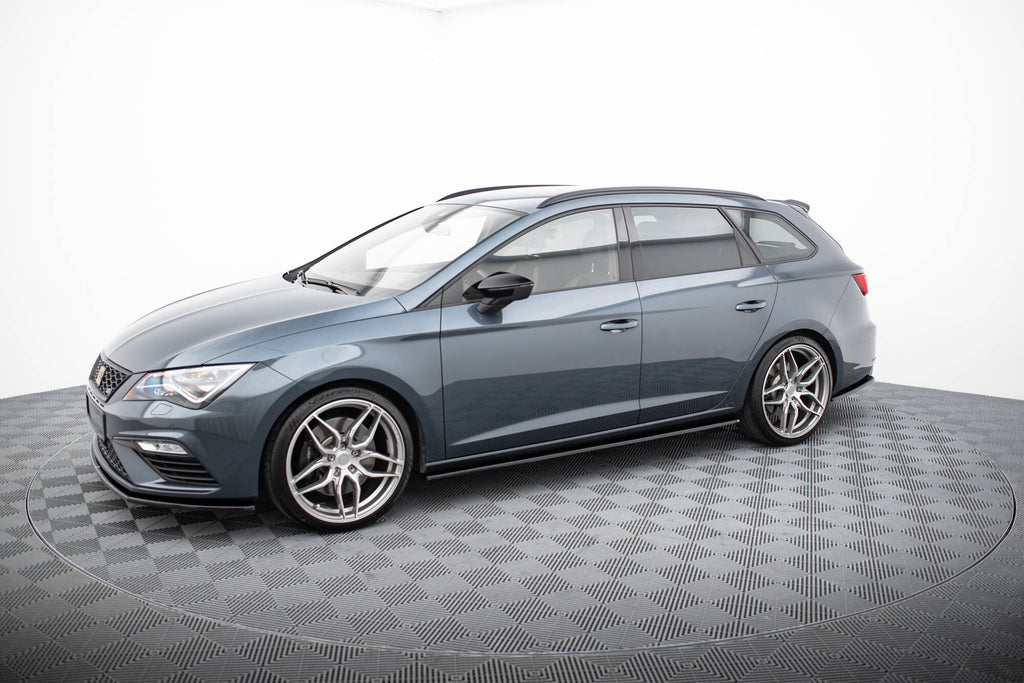 Maxton Design Street+ Seitenschweller Leisten passend für v.1 Seat Leon Mk3 Cupra/ FR Facelift schwarz Hochglanz