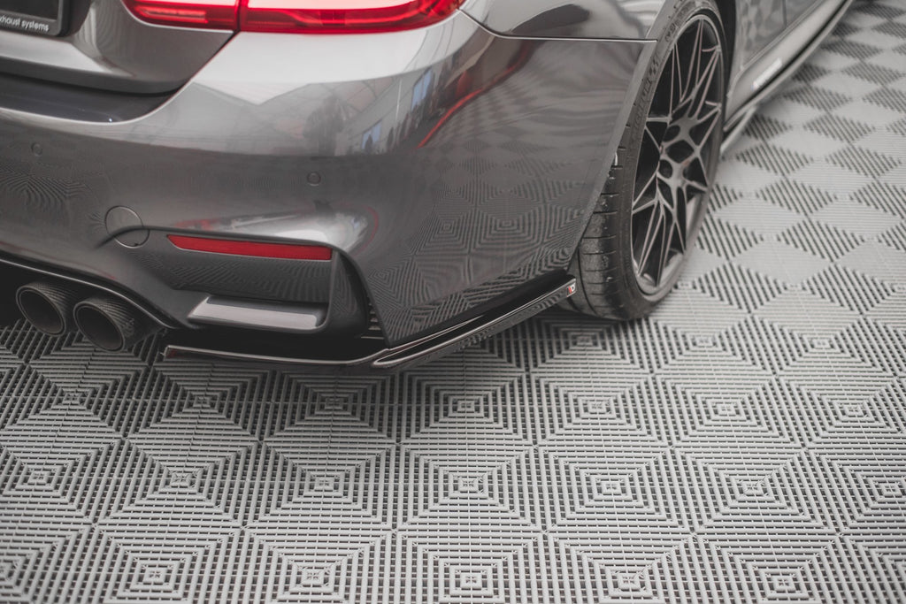 Maxton Design Heck Ansatz Flaps Diffusor V.2 passend für BMW M4 F82 schwarz Hochglanz