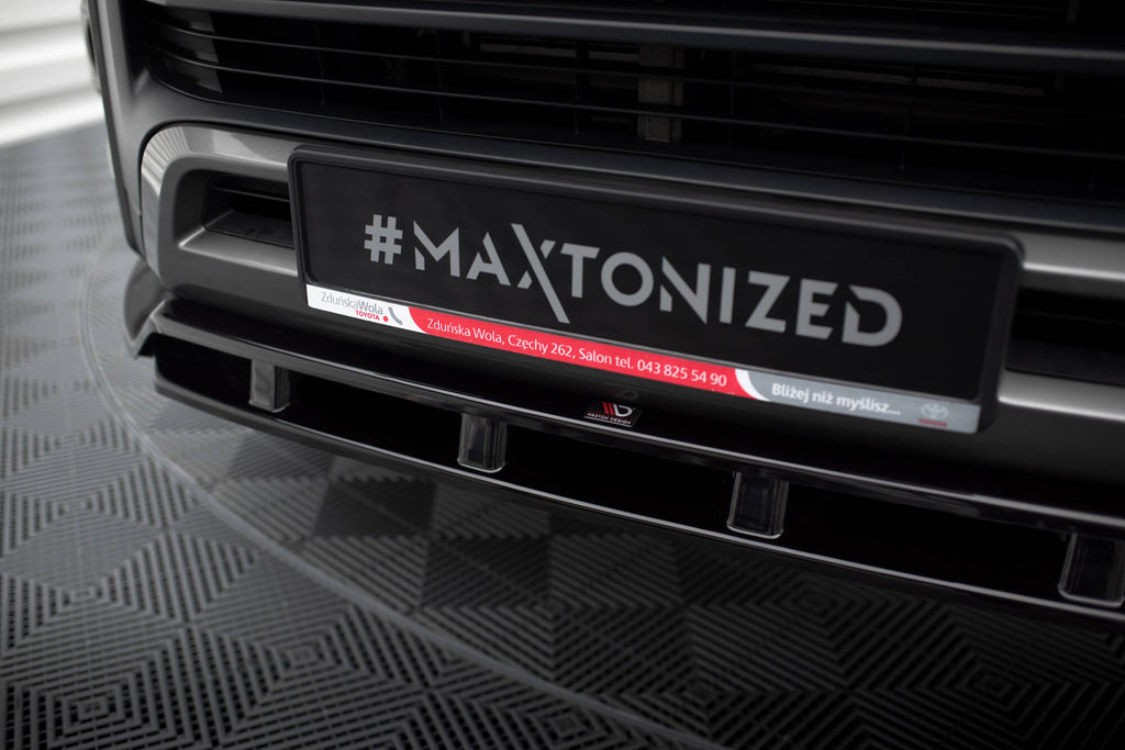 Maxton Design Street+ Spoilerlippe Front Ansatz passend für Toyota Hilux Invincible Mk8 Facelift schwarz Hochglanz