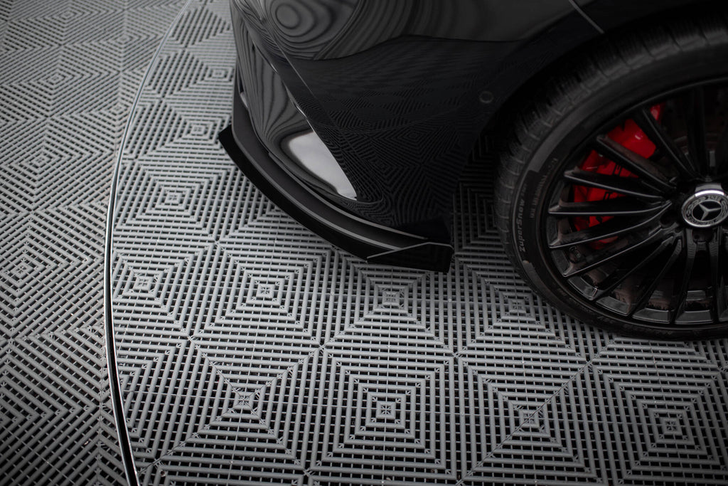 Maxton Design Street Pro Street+ Spoilerlippe Front Ansatz + Flaps passend für Mercedes-AMG A35 W177 Facelift schwarz Hochglanz