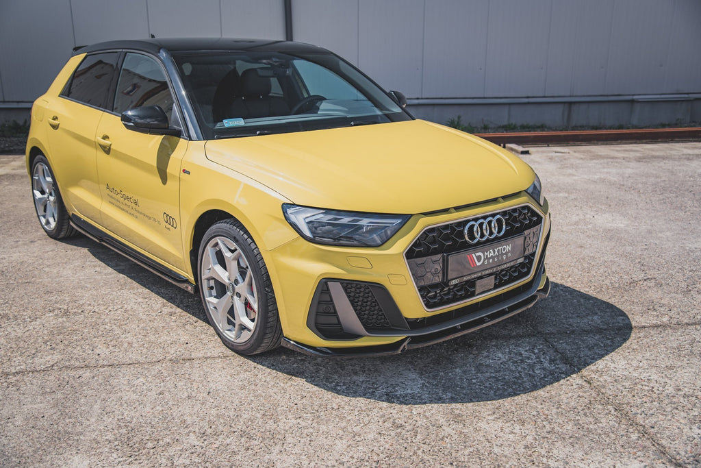 Maxton Design Street+ Spoilerlippe Front Ansatz V.3 passend für Audi A1 S-Line GB schwarz Hochglanz