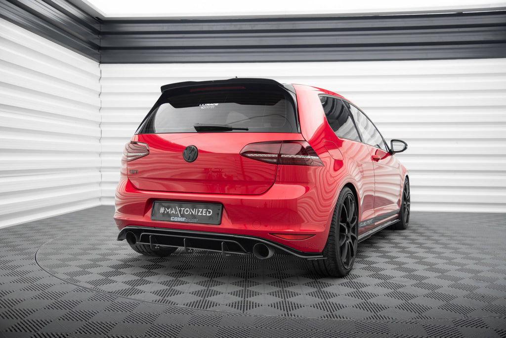 Maxton Design Spoiler CAP V.3 passend für VW Golf R / R-Line / GTI / GTD Mk7 / Mk7 Facelift schwarz Hochglanz