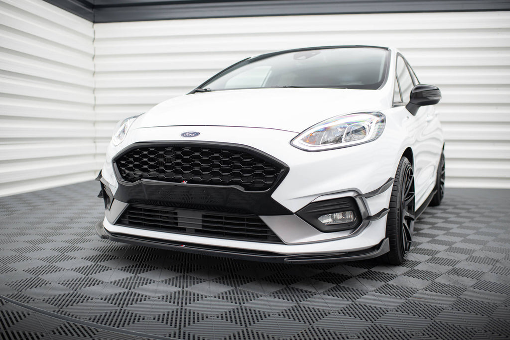 Maxton Design Street+ Spoilerlippe Front Ansatz V.4 passend für Ford Fiesta Mk8 ST / ST-Line schwarz Hochglanz