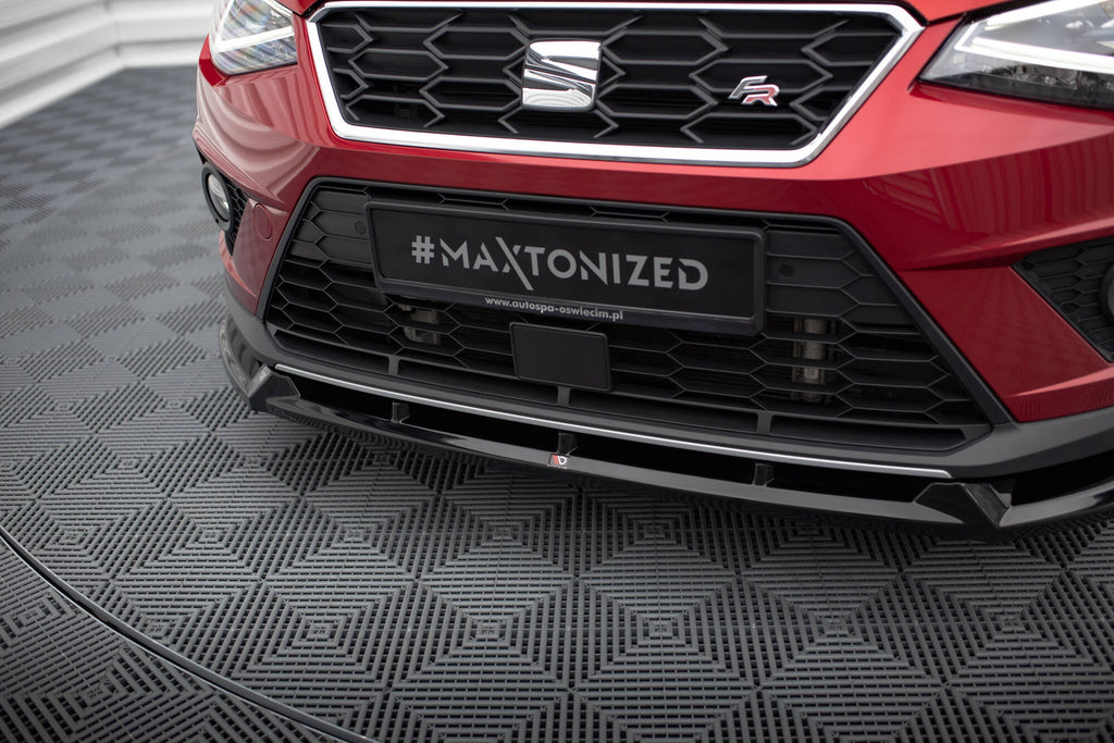 Maxton Design Street+ Spoilerlippe Front Ansatz passend für Seat Arona FR Mk1 schwarz Hochglanz