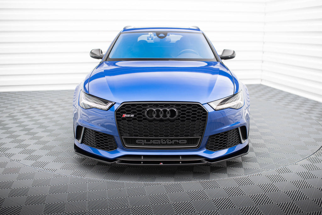 Maxton Design Street+ Spoilerlippe Front Ansatz V.4 passend für Audi RS6 C7 / C7 Facelift schwarz Hochglanz