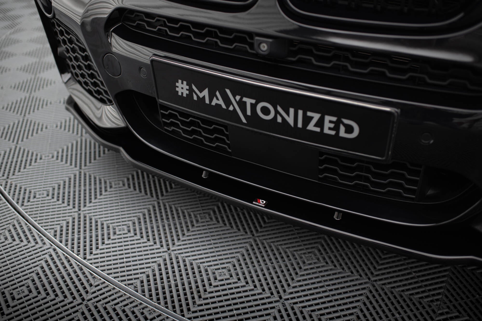Maxton Design Street+ Spoilerlippe Front Ansatz passend für BMW X4 M Paket schwarz Hochglanz