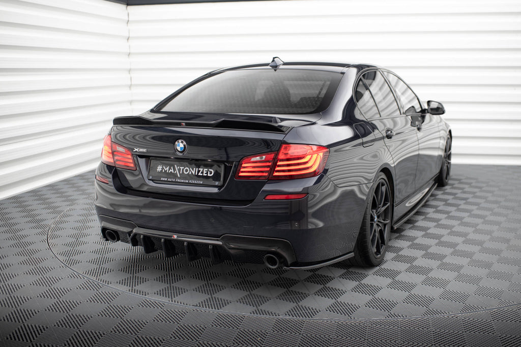 Maxton Design Spoiler CAP 3D passend für BMW 5er M-Paket F10 schwarz Hochglanz