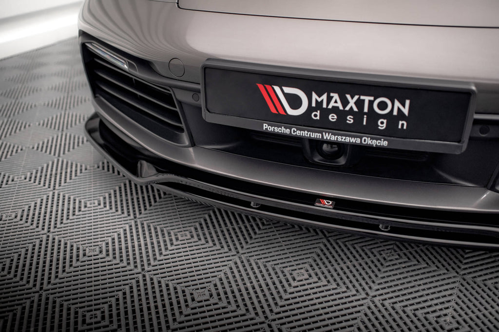 Maxton Design Street+ Spoilerlippe Front Ansatz passend für Porsche 911 Carrera 4S 992 schwarz Hochglanz