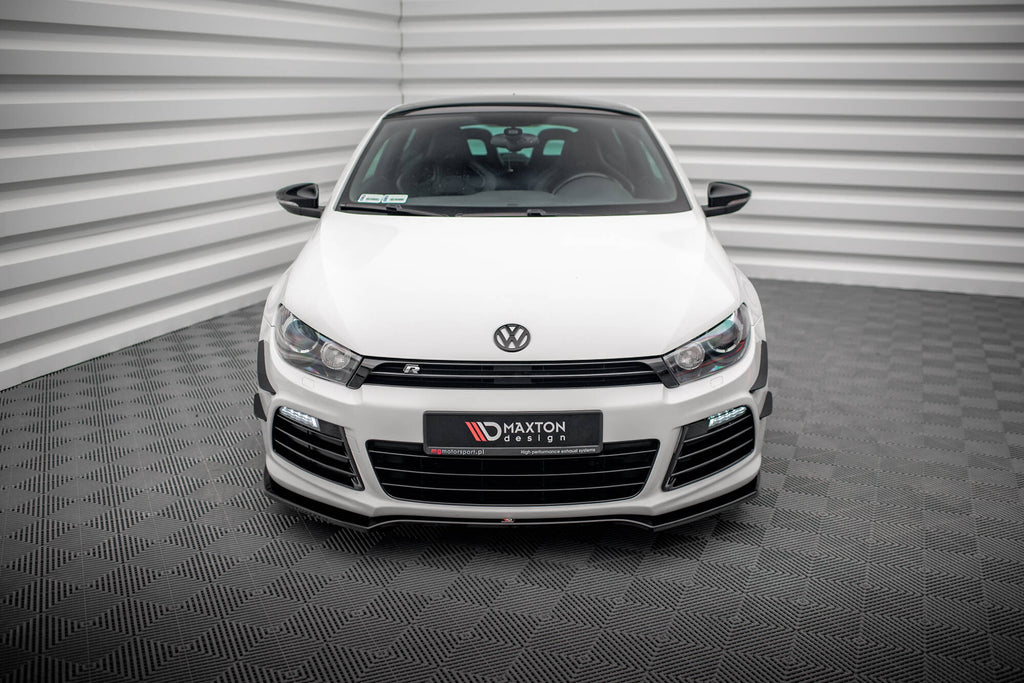 Maxton Design Street+ Spoilerlippe Front Ansatz V.4 passend für VW Scirocco R Mk3 schwarz Hochglanz