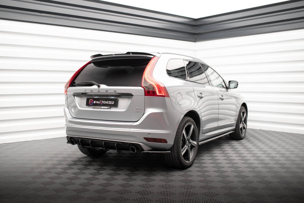 Maxton Design Spoiler CAP passend für Volvo XC60 Mk1 Facelift schwarz Hochglanz