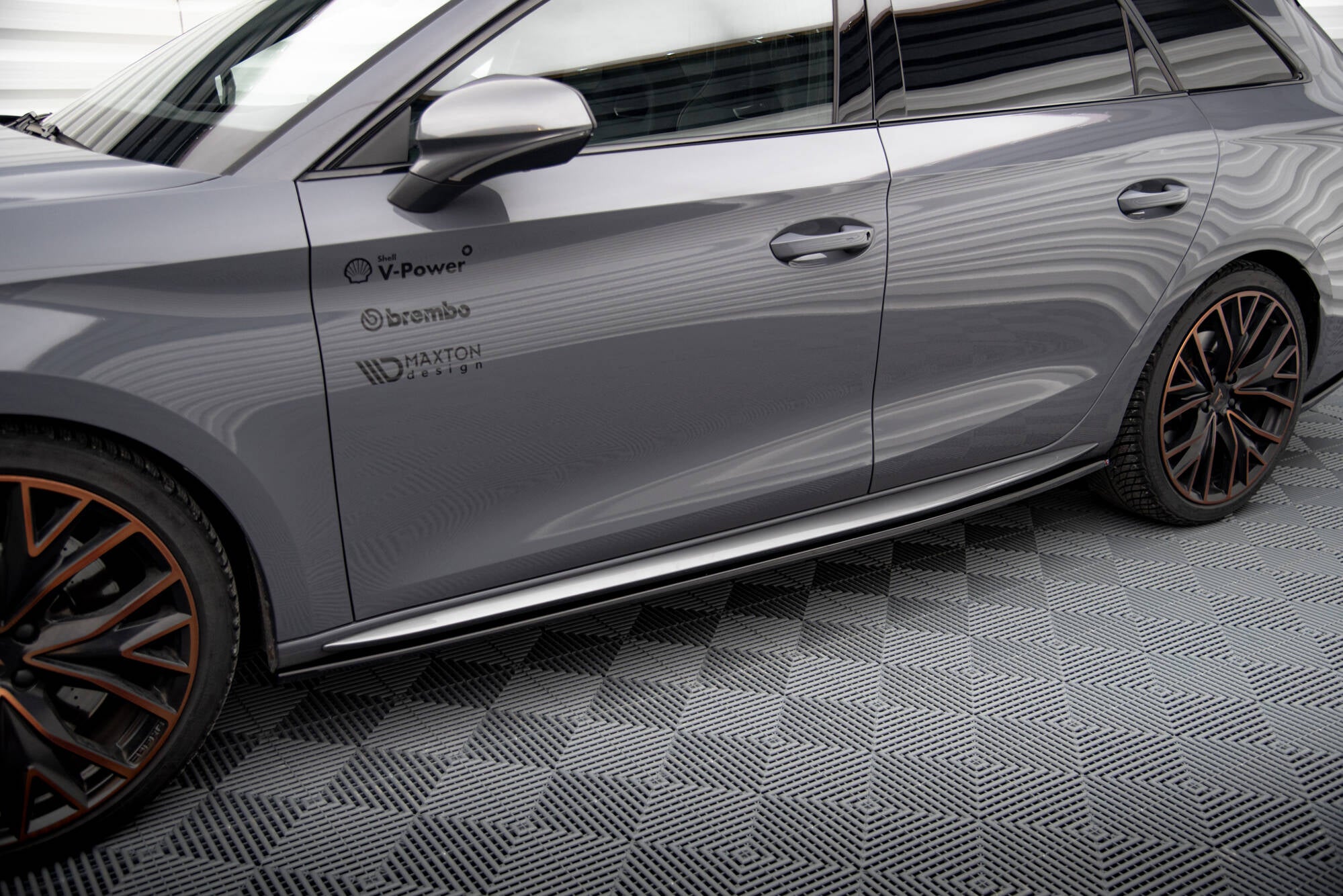 Maxton Design Street+ Seitenschweller Leisten passend für V.1 passend für Cupra Leon ST / Hatchback Aero Mk1 Facelift schwarz Hochglanz