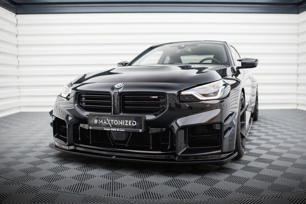 Maxton Design Street+ Spoilerlippe Front Ansatz V.4 passend für BMW M2 G87 schwarz Hochglanz